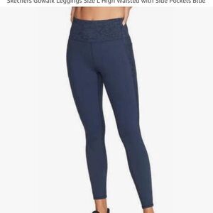 Skechers Go Walk Leggings Yoga Tight High Waist Dark Blue Women's Sz M